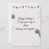 パーソナライズされたカスタムモダンエレガントパーティー誕生日 招待状 (裏面)