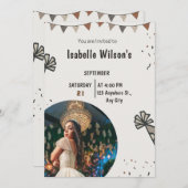 パーソナライズされたカスタムモダンエレガントパーティー誕生日 招待状 (正面/裏面)