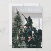 パーソナライズされたカスタムモダンクリスマス家族の写真 (正面)