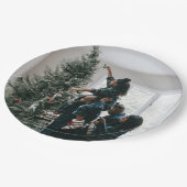 パーソナライズされたカスタムモダンクリスマス家族の写真 ペーパープレート (アングル)