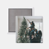 パーソナライズされたカスタムモダンクリスマス家族の写真 マグネット (正面/裏面)