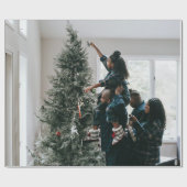 パーソナライズされたカスタムモダンクリスマス家族の写真 ラッピングペーパー (フラット)