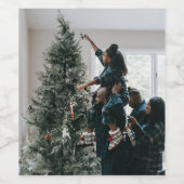 パーソナライズされたカスタムモダンクリスマス家族の写真 ワインラベル (シングルラベル)