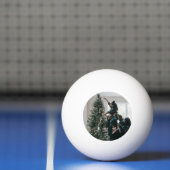 パーソナライズされたカスタムモダンクリスマス家族の写真 卓球ボール (ネット)