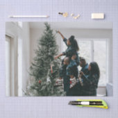 パーソナライズされたカスタムモダンクリスマス家族の写真 薄葉紙 (クラフト)