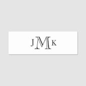 パーソナライズされたカスタムモノグラムのホワイトネームタグ 名札 (正面)