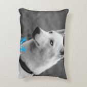 パーソナライズされたカスタムモノグラムエレガント犬ペットフォト アクセントクッション (裏面(縦))