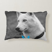 パーソナライズされたカスタムモノグラムエレガント犬ペットフォト アクセントクッション (裏面)