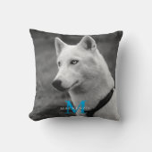 パーソナライズされたカスタムモノグラムエレガント犬ペットフォト クッション (正面)