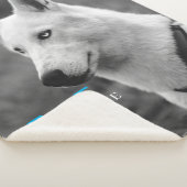 パーソナライズされたカスタムモノグラムエレガント犬ペットフォト シェルパブランケット (3/4)