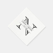 パーソナライズされたカスタムモノグラム結婚紙ナプキン スタンダードカクテルナプキン (角)