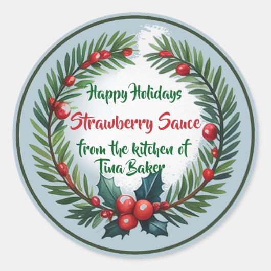 パーソナライズされたカスタムラベル休日フェスティバル ラウンドシール (正面)