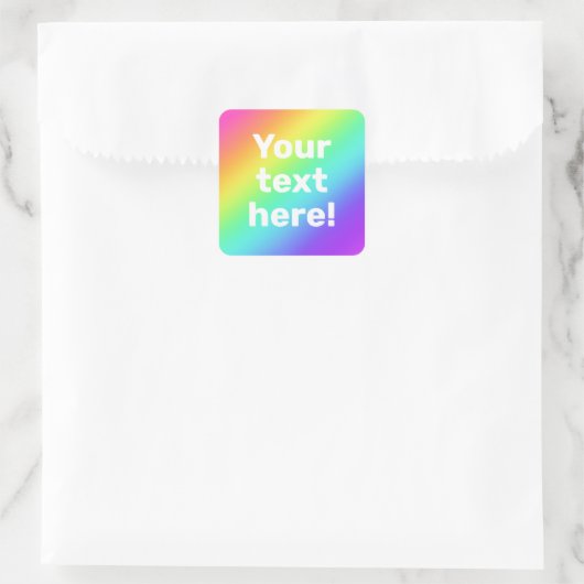 パーソナライズされたカスタムレインボー スクエアシール (バッグ)