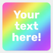 パーソナライズされたカスタムレインボー スクエアシール (正面)