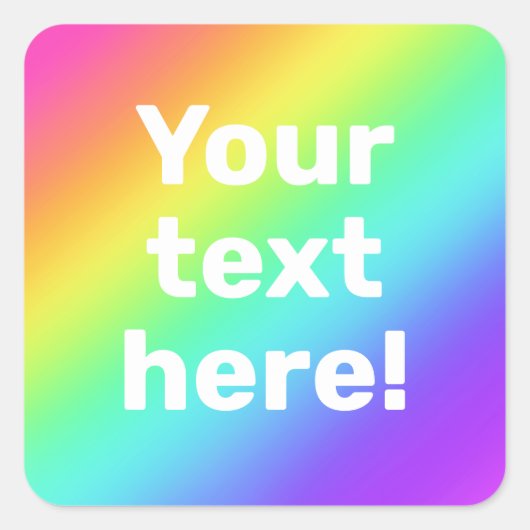 パーソナライズされたカスタムレインボー スクエアシール (正面)