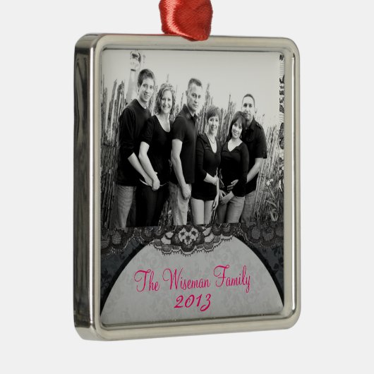 パーソナライズされたカスタムレースフローラ撮影オーナメント メタルオーナメント (右)