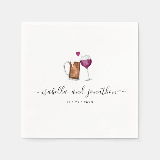 パーソナライズされたカスタムワイン&ビールをテーマにしたナプキンス スタンダードカクテルナプキン (正面)