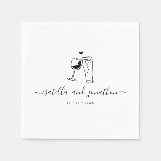 パーソナライズされたカスタムワイン&ブレウズテーマナプキンス スタンダードカクテルナプキン (正面)