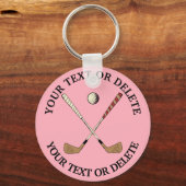 パーソナライズされたカスタムヴィンテージクラシックゴルファー キーホルダー (正面)