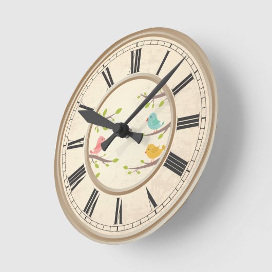 パーソナライズされたカスタムヴィンテージ自分の写真と文字 ラウンド壁時計 (傾斜)