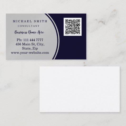 パーソナライズされたカスタム企業のQRコードロゴ事業 名刺 (正面/裏面)