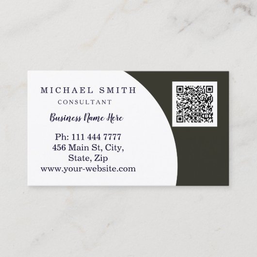 パーソナライズされたカスタム企業のQRコードロゴ事業 名刺 (正面)