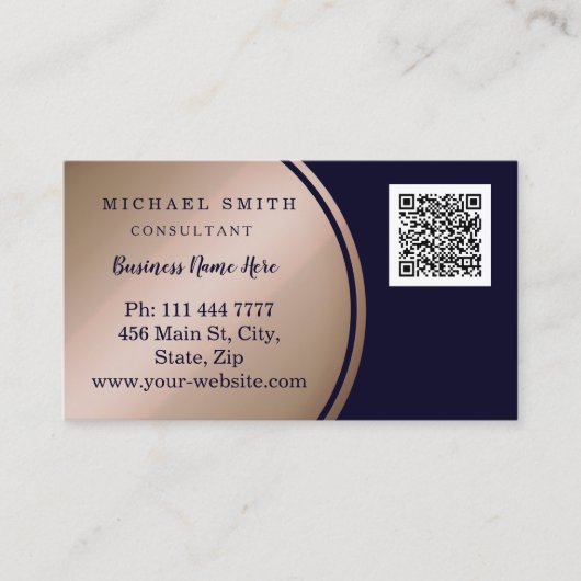 パーソナライズされたカスタム企業のQRコードロゴ事業 名刺 (正面)