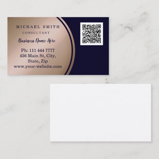 パーソナライズされたカスタム企業のQRコードロゴ事業 名刺 (正面/裏面)