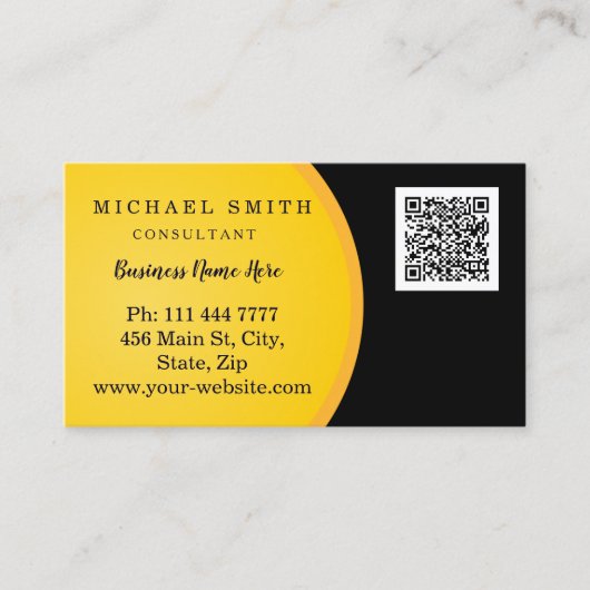 パーソナライズされたカスタム企業のQRコードロゴ事業 名刺 (正面)