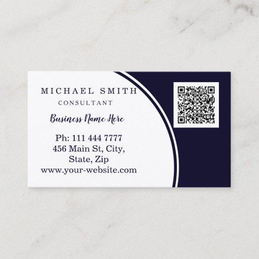 パーソナライズされたカスタム企業のQRコードロゴ事業 名刺 (正面)
