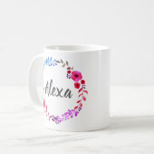 パーソナライズされたカスタム光植物花リース コーヒーマグカップ (正面左)