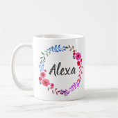 パーソナライズされたカスタム光植物花リース コーヒーマグカップ (左)