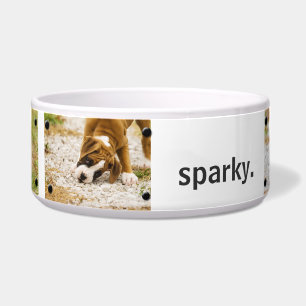 パーソナライズされたカスタム写真と名前ドッグボウル ボウル
