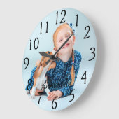 パーソナライズされたカスタム写真と名前 ラージ壁時計 (傾斜)