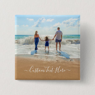 パーソナライズされたカスタム写真と文字のボタン 缶バッジ