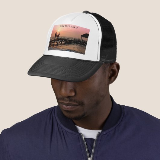 パーソナライズされたカスタム写真と文字トラック帽 キャップ (インサイチュ)
