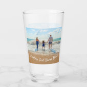 パーソナライズされたカスタム写真と文字名ガラス タンブラーグラス (裏面)