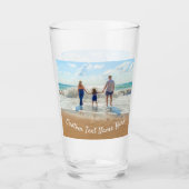 パーソナライズされたカスタム写真と文字名ガラス タンブラーグラス (正面)