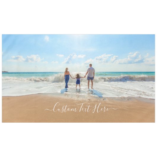 パーソナライズされたカスタム写真と文字 テーブルクロス (正面(横))