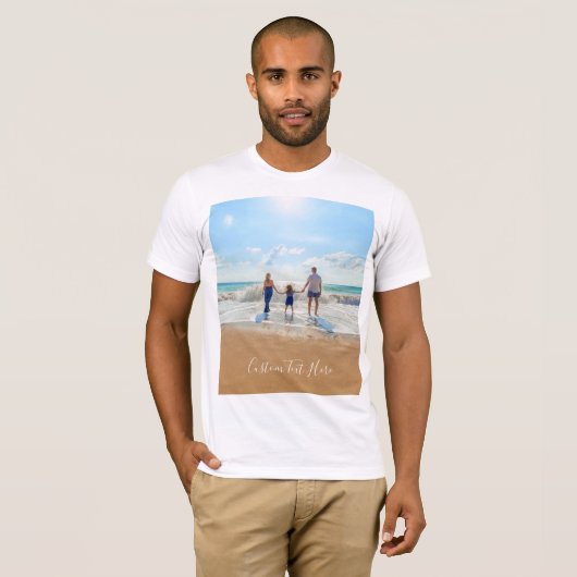 パーソナライズされたカスタム写真と文字Tシャツ Tシャツ (正面フル)