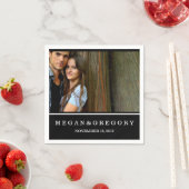 パーソナライズされたカスタム写真のナ結婚プキンス スタンダードカクテルナプキン (インサイチュ)