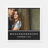 パーソナライズされたカスタム写真のナ結婚プキンス スタンダードカクテルナプキン (正面)