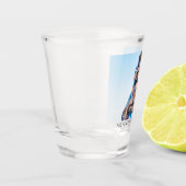 パーソナライズされたカスタム写真の結婚ショットグラス ショットグラス (左)