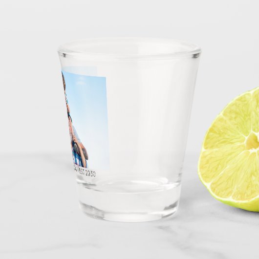 パーソナライズされたカスタム写真の結婚ショットグラス ショットグラス (右)