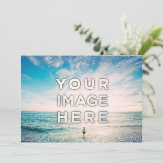 パーソナライズされたカスタム写真またはロゴカード 招待状 (スタンド正面)