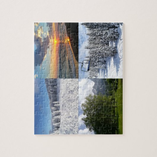 パーソナライズされたカスタム写真コラージュ4枚 ジグソーパズル (縦)