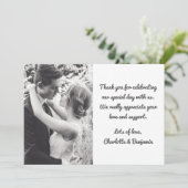 パーソナライズされたカスタム写真スタイリッシュロマン結婚ツ サンキューカード (スタンド正面)