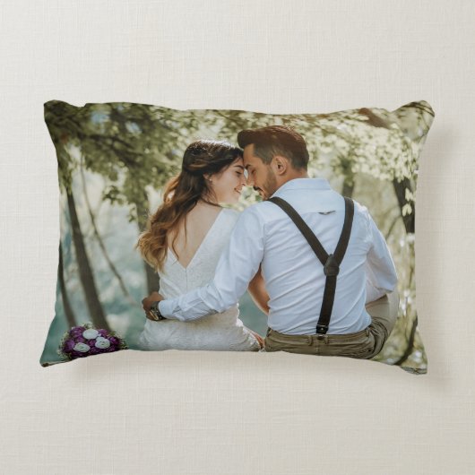 パーソナライズされたカスタム写真両面 アクセントクッション (裏面)