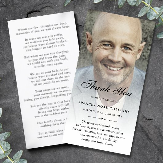 パーソナライズされたカスタム写真悔やみや弔慰 サンキューカード