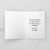 パーソナライズされたカスタム写真生まれたばかりのベビー サンキューカード (内部)